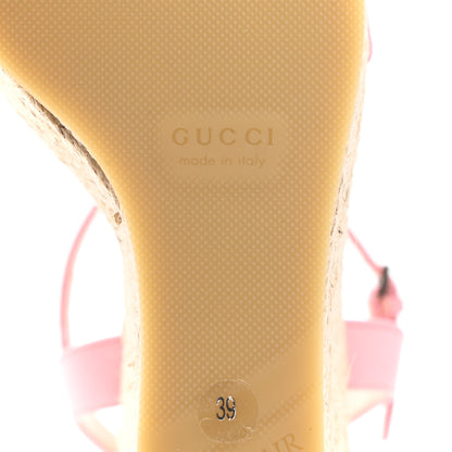 Gucci Lifford Calfskin Aitana Espadrille Platform 45/130mm Wedge Sandals 39 Wild Rose 6 of 7