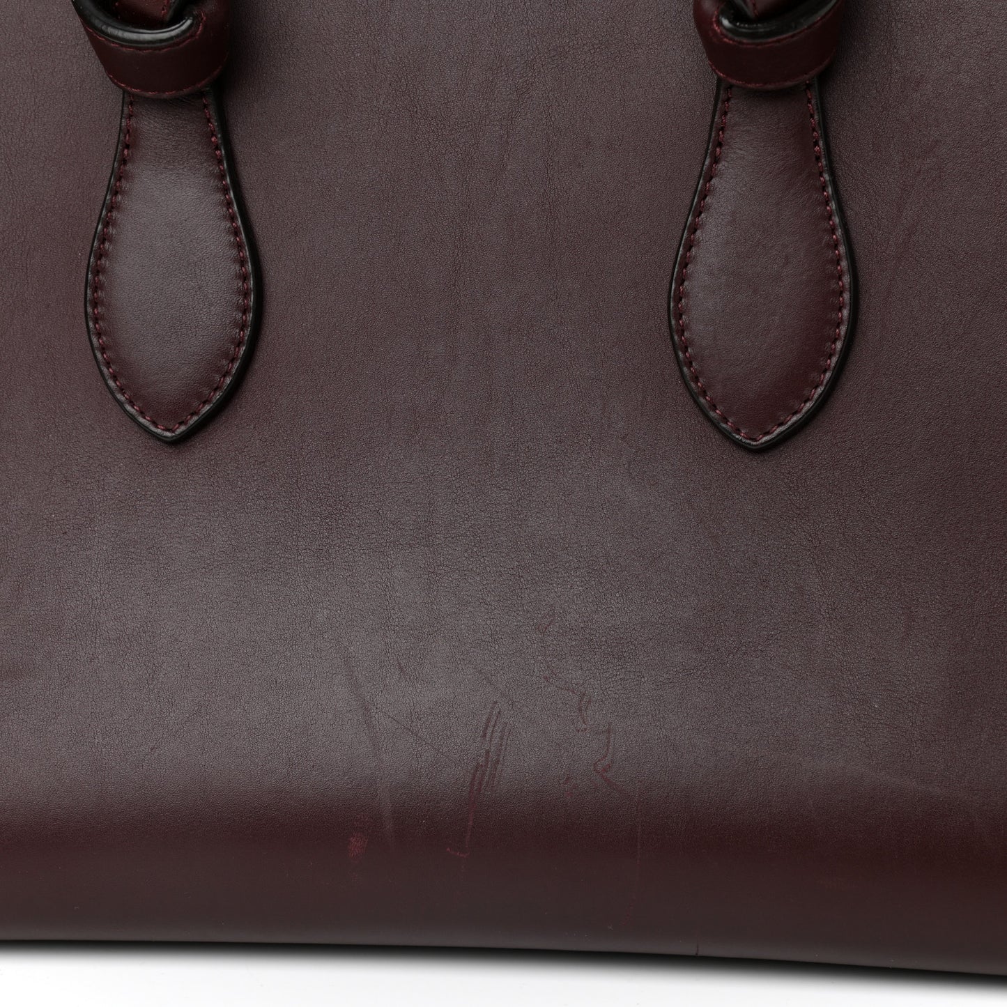 Smooth Calfskin Small Tie Knot Tote Burgundy