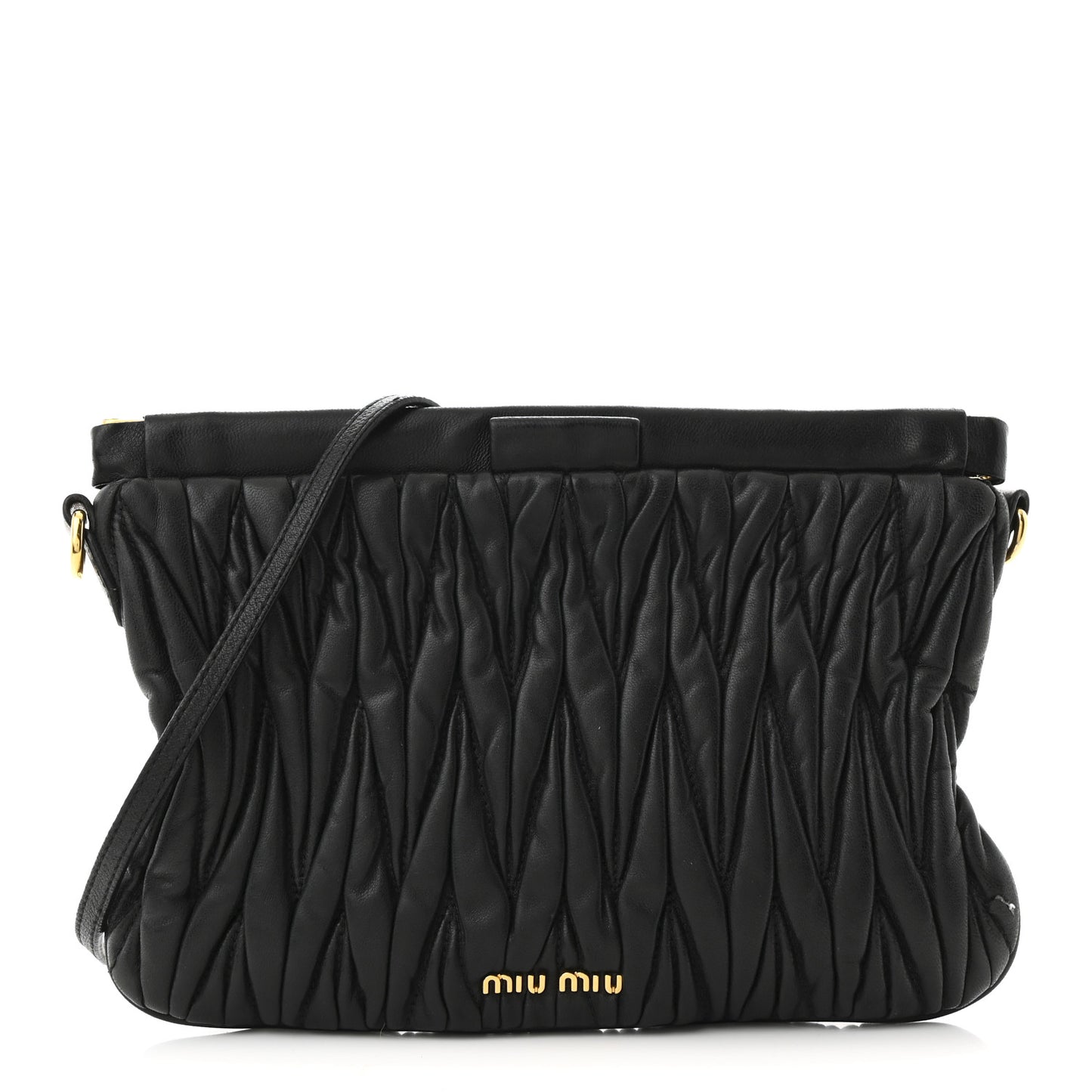 Nappa Matelasse Crossbody Clutch Black