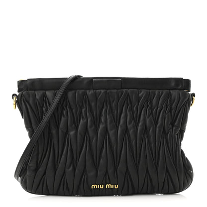 Miu Miu Nappa Matelasse Crossbody Clutch Black 1 of 11