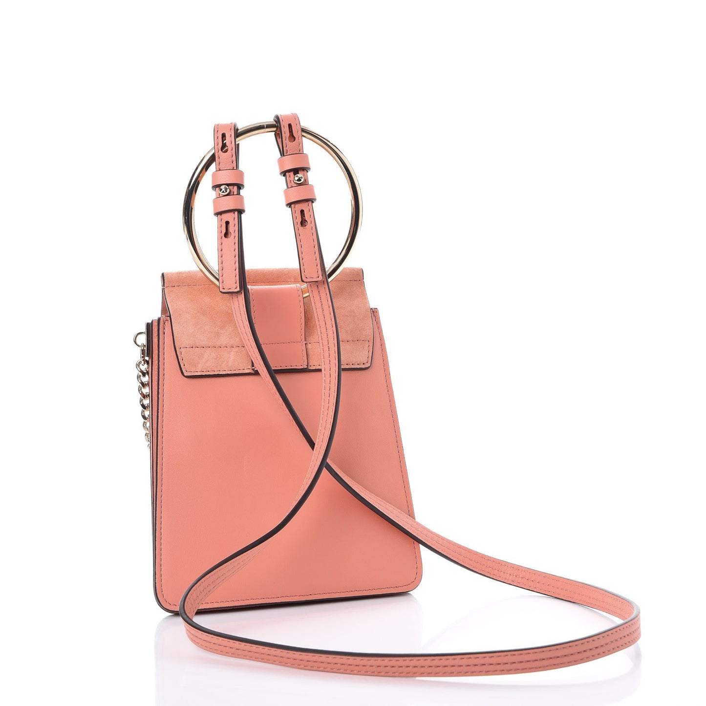 Suede Calfskin Mini Faye Bracelet Bag Ideal Blush