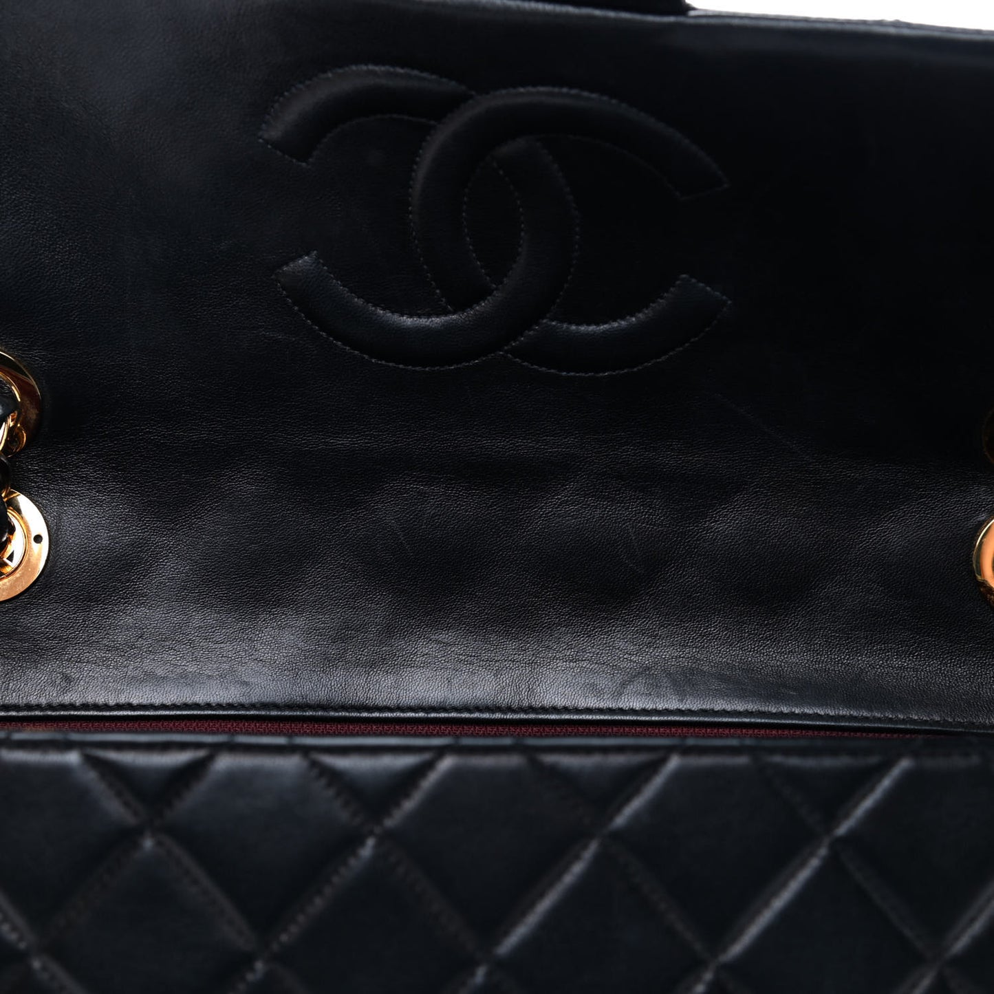 Lambskin Quilted XL Jumbo Single Flap Black