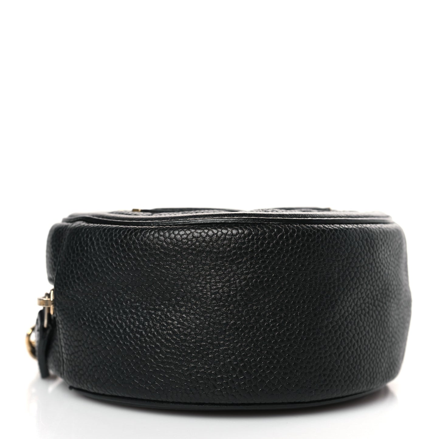 Caviar Quilted Round Filigree Crossbody Black