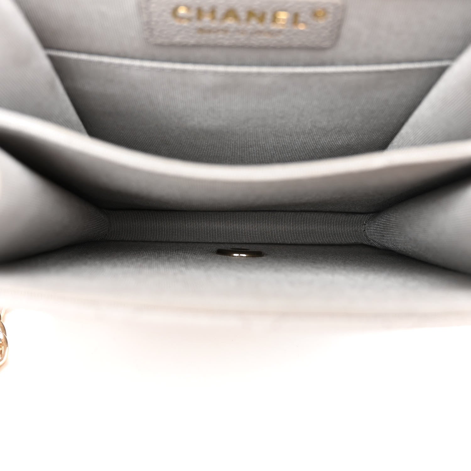 Chanel Caviar Quilted North South Boy Flap Light Grey 6 of 10