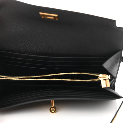 Hermes Epsom Kelly Longue Wallet Black 5 of 8