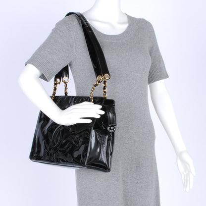 Chanel Patent CC Shoulder Bag Black 2 of 8