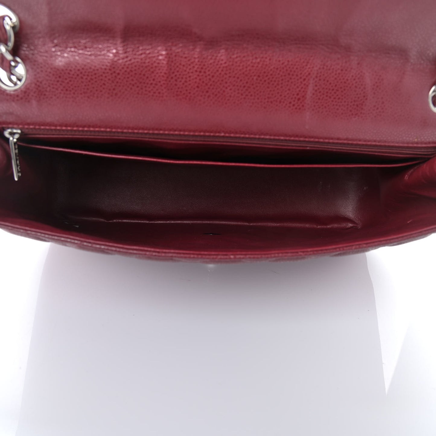 Caviar Quilted Maxi Single Flap Dark Red