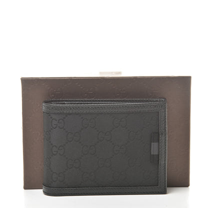 Gucci Nylon Monogram Bi-Fold Wallet Black 8 of 8