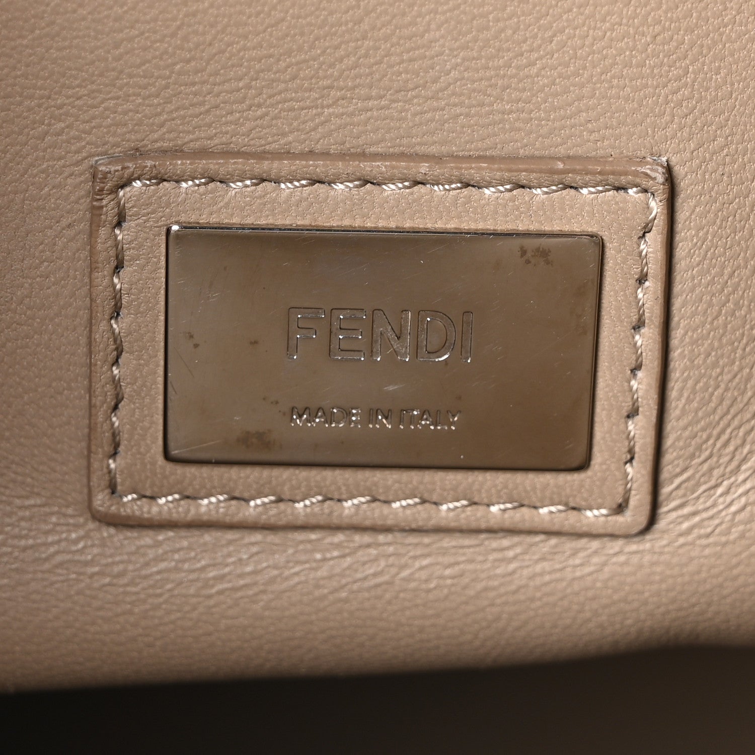 Fendi Vitello Morgan Shiny Nappa Medium Peekaboo Iconic Satchel Tortora 6 of 10