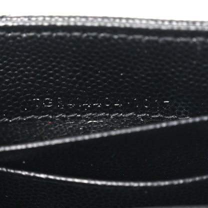 Saint Laurent Grain De Poudre Matelasse Chevron Small Monogram Envelope Wallet Black 7 of 9