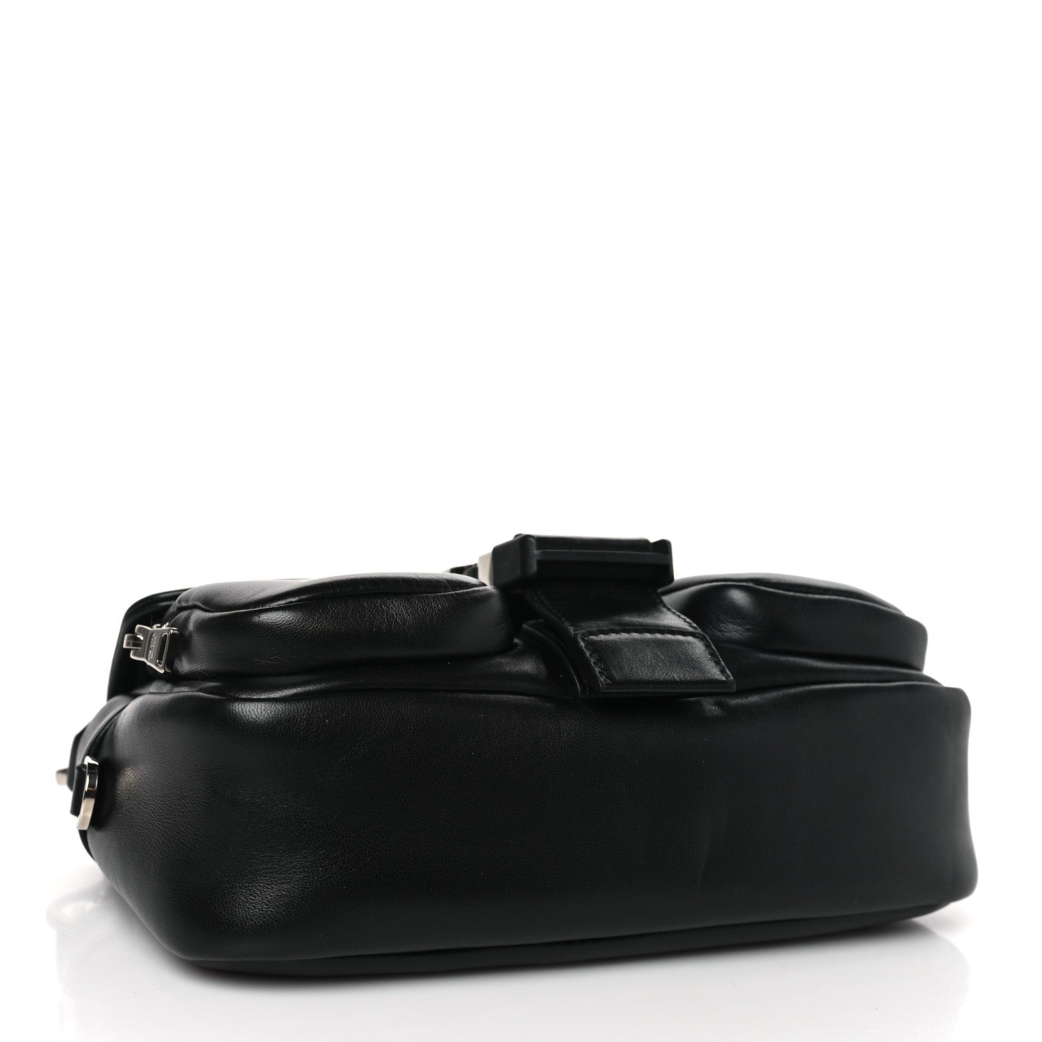 Prada Nappa Double Pocket Buckle Shoulder Bag Black 4 of 8