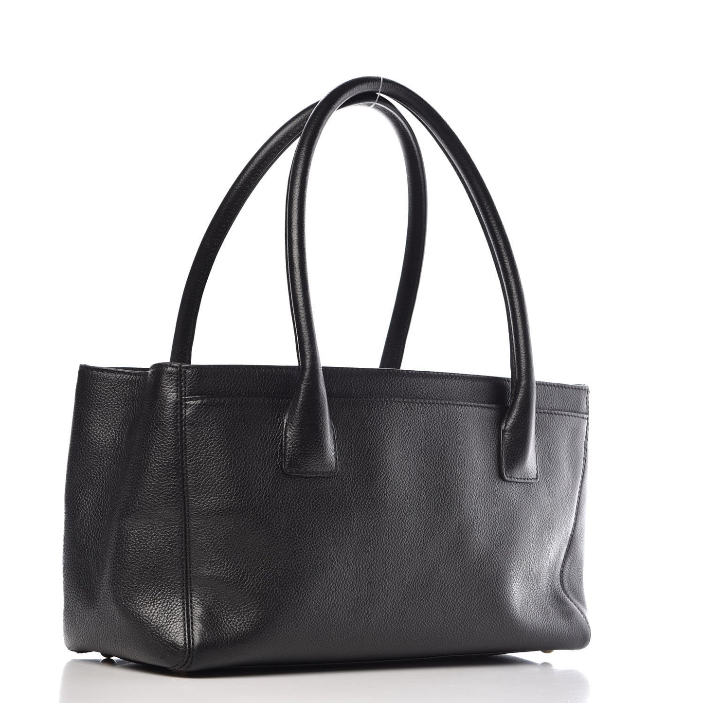 Calfskin Small Cerf Executive Shopper Tote Black