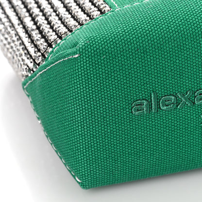 Alexander Wang Mesh Crystal Rhinestone Mini Cruiser Tote Green Silver 7 of 9