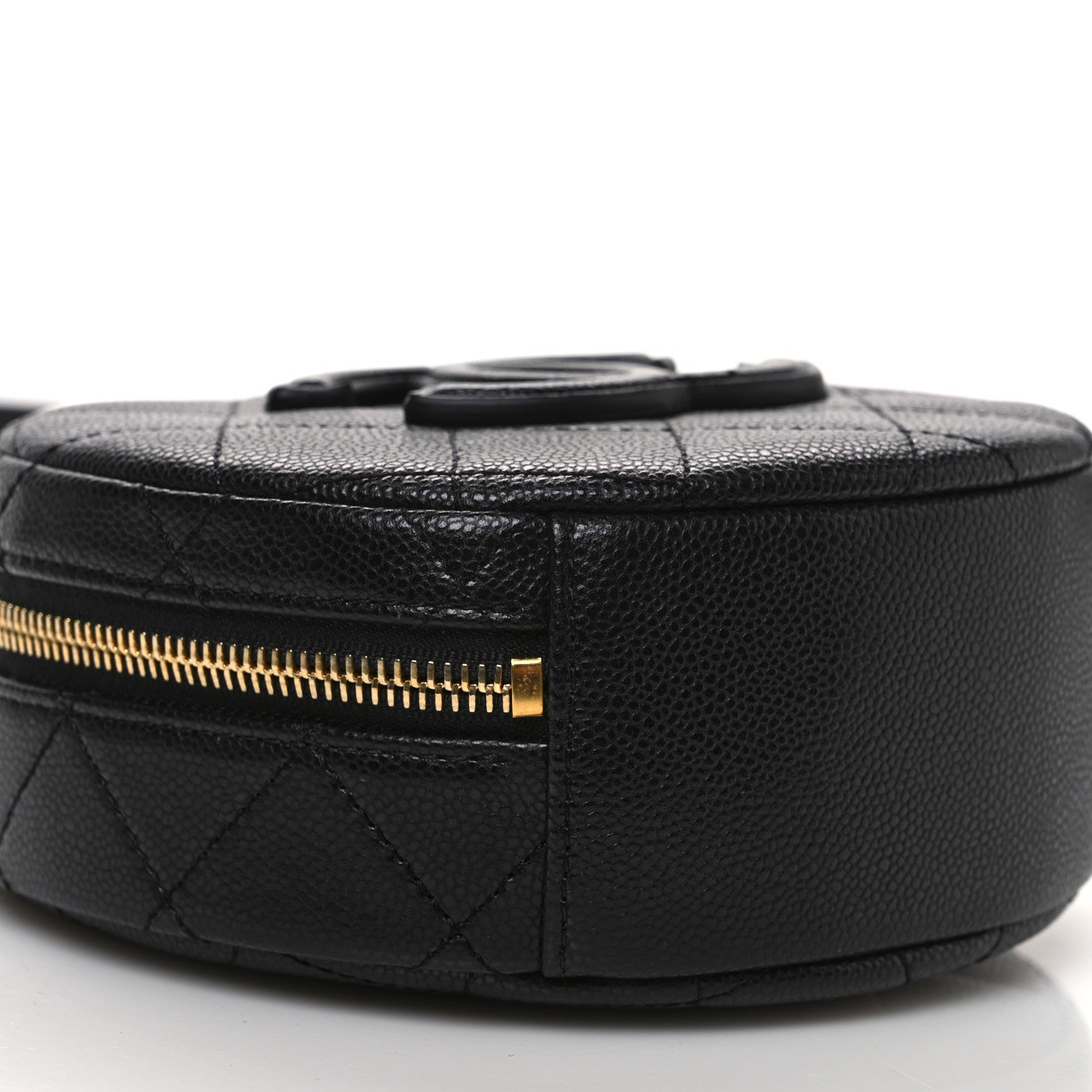 Chanel Caviar Quilted Small Round Vanity With Chain Black 9 of 10