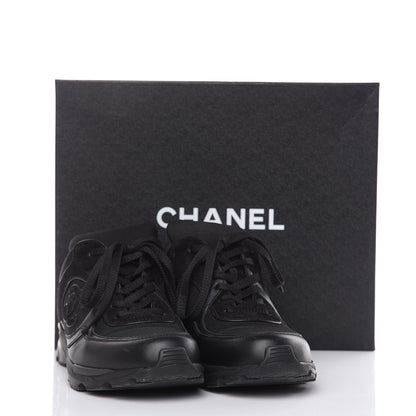 Chanel Toile Suede Calfskin CC Sneakers 39 Black 11 of 11