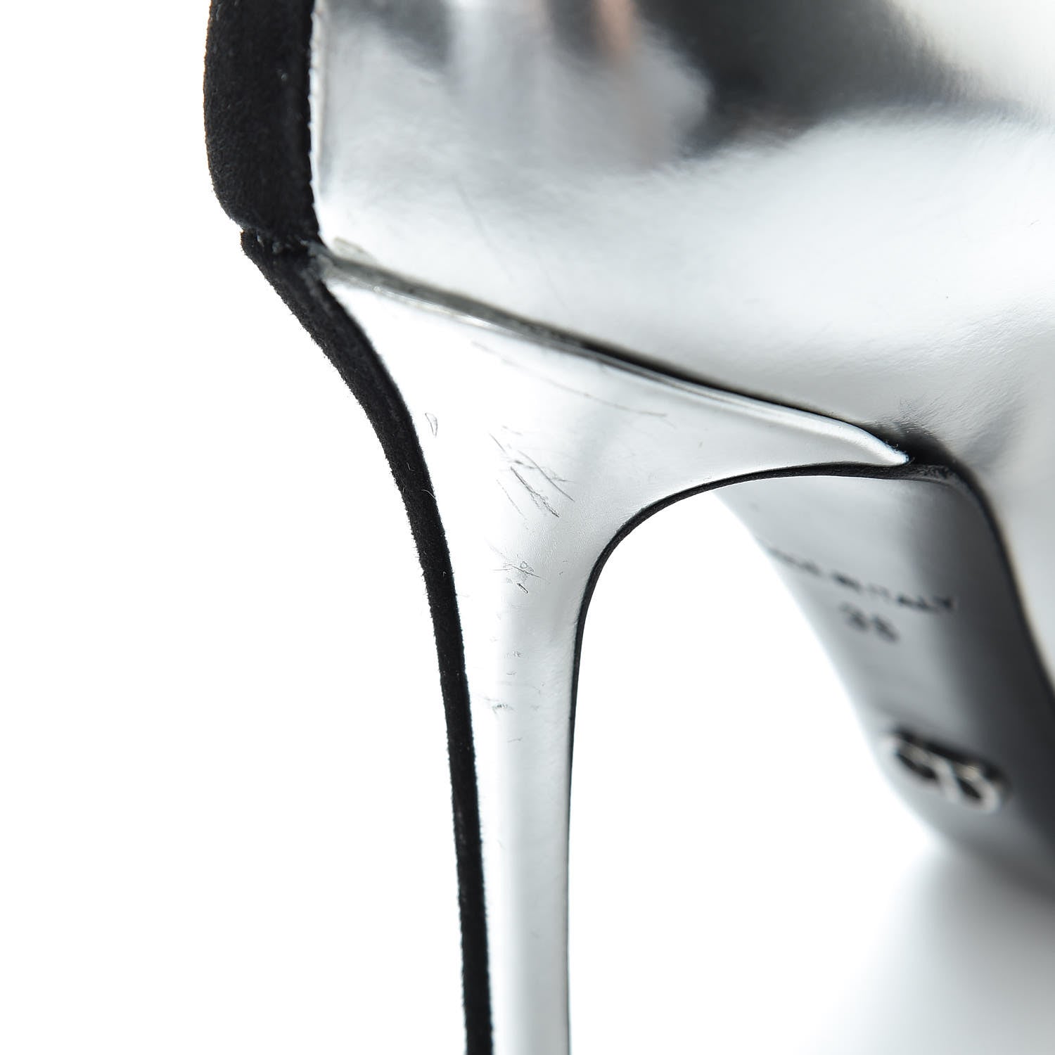 Christian Dior Mirror Finish Calfskin Suede Pumps 38 Black Silver 15 of 17