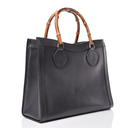 Gucci Calfskin Bamboo Top Handle Tote Dark Grey 3 of 17