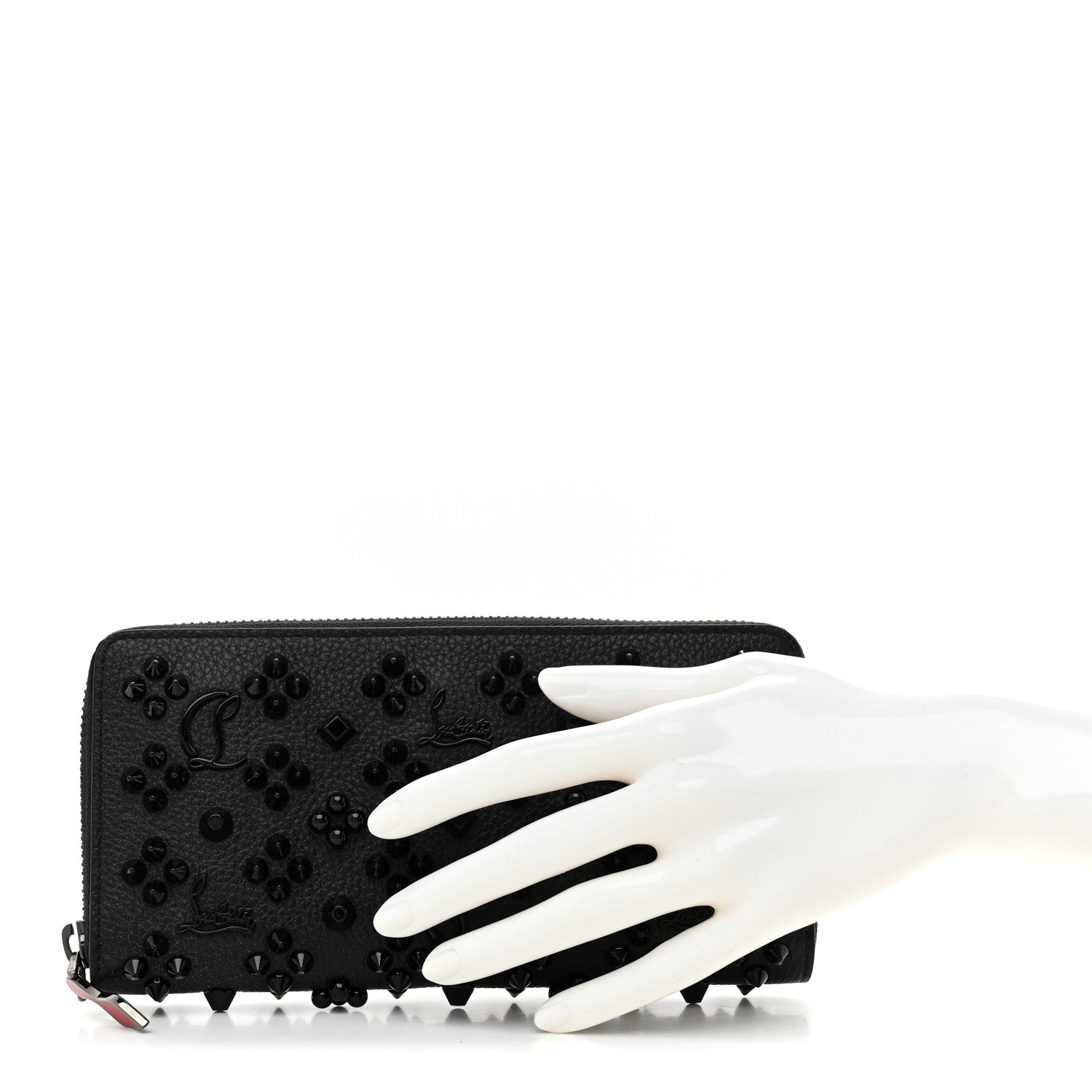Christian Louboutin Calfskin Loubinthesky Panettone Wallet Black 2 of 7
