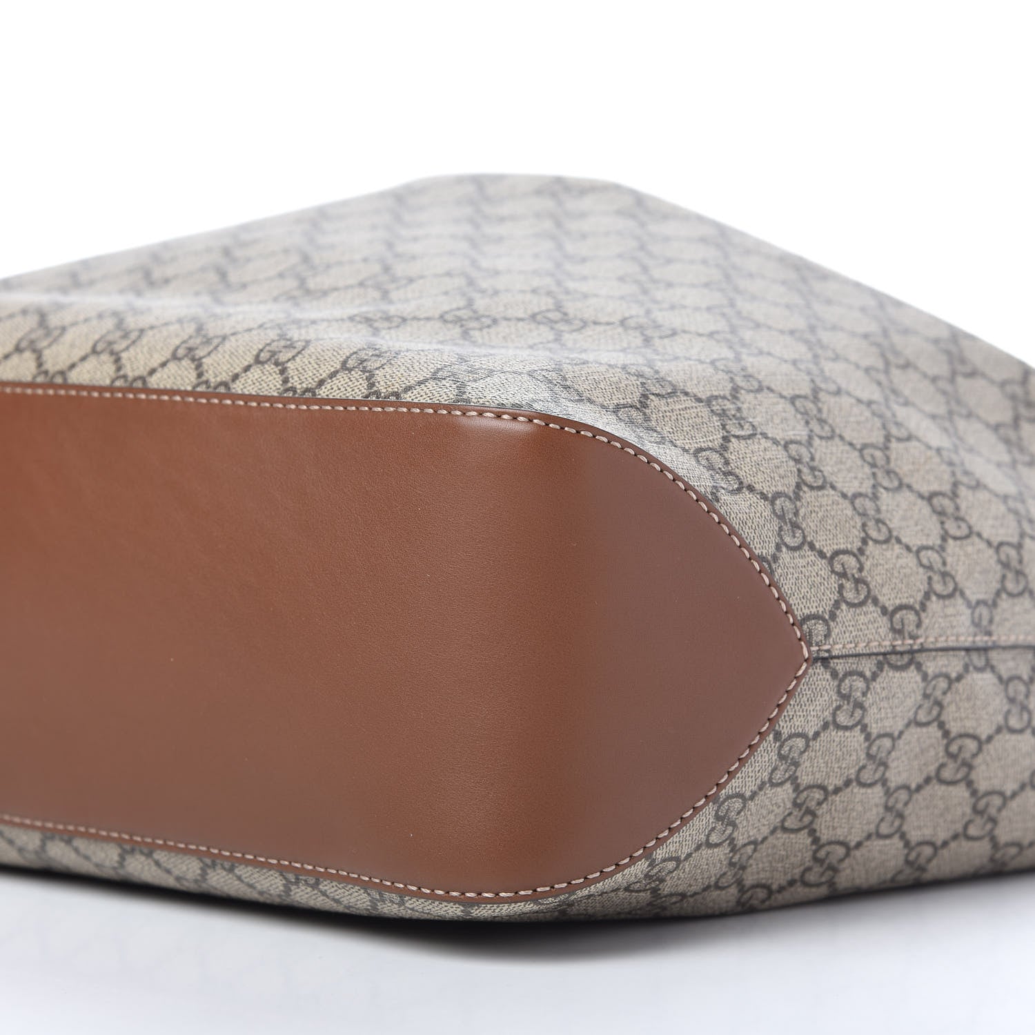 Gucci GG Supreme Monogram Large Linea A Hobo Light Brown 7 of 9