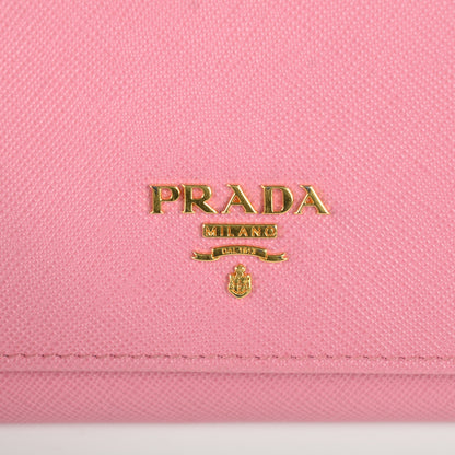 Prada Saffiano Metal Continental Flap Wallet Geranio 6 of 9