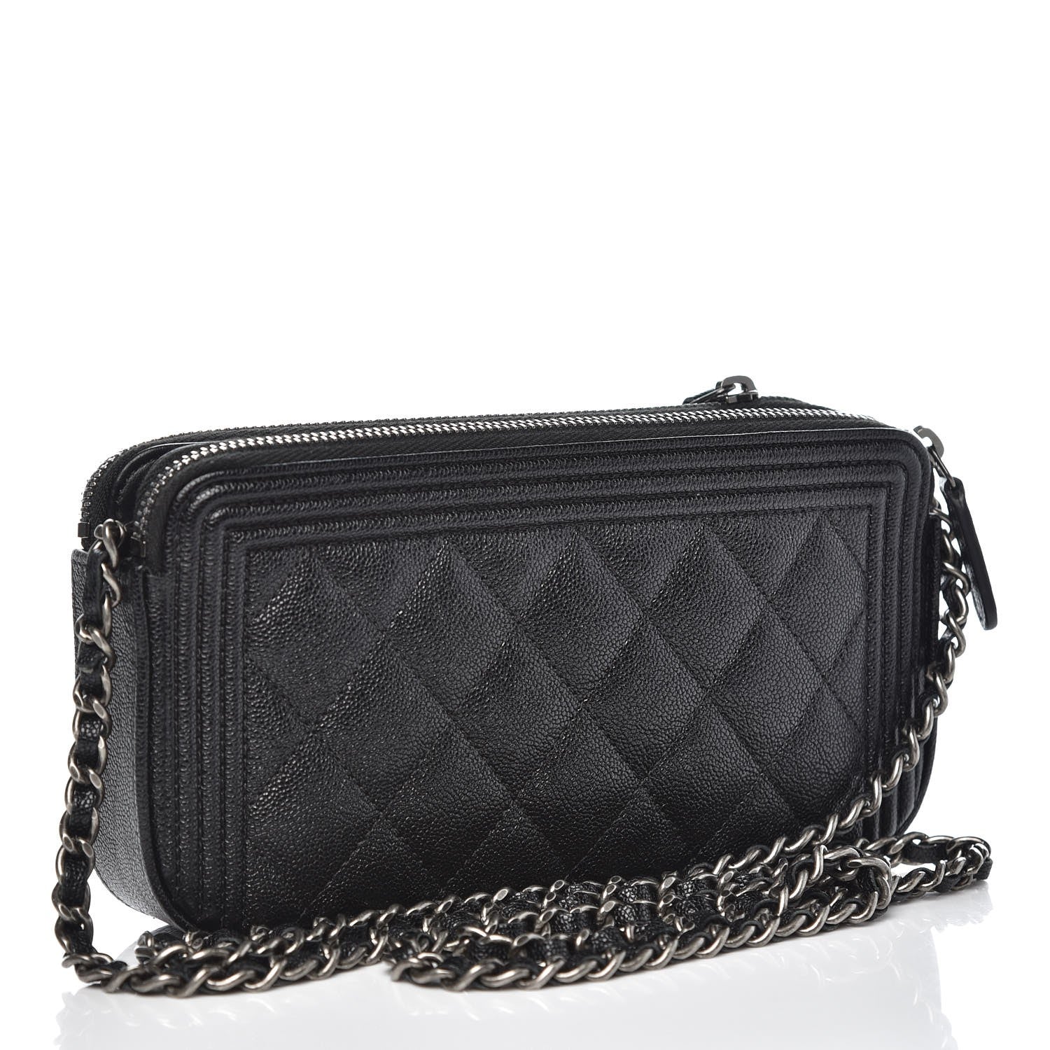 Chanel Caviar Quilted Small Boy Clutch With Chain Black 3 of 11