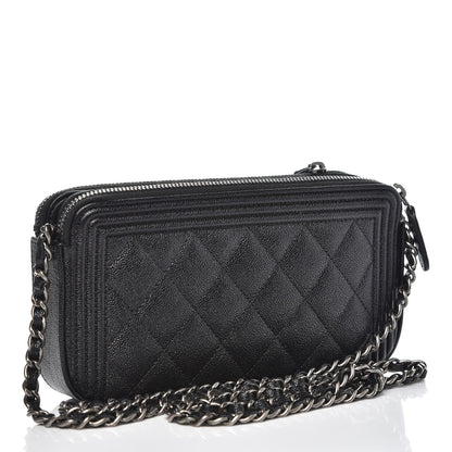 Chanel Caviar Quilted Small Boy Clutch With Chain Black 3 of 11