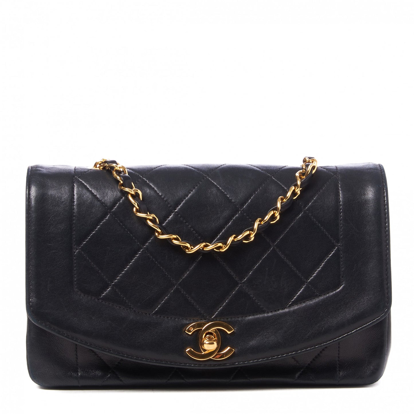 Lambskin Quilted Small Single Flap Black