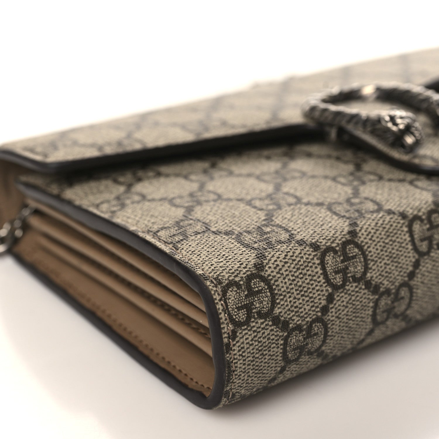 Gucci GG Supreme Monogram Mini Dionysus Chain Wallet Beige Taupe 8 of 9
