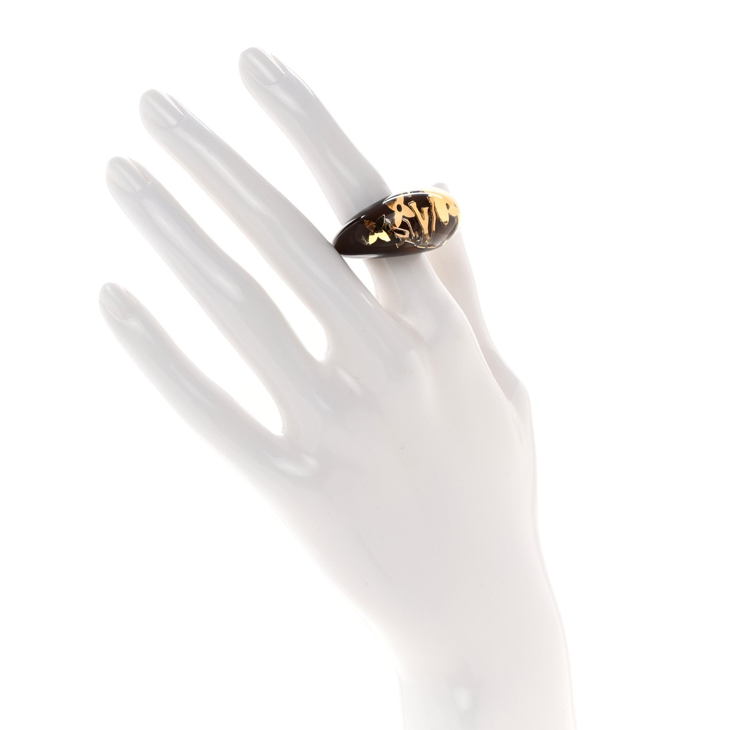 Louis Vuitton Resin Swarovski Crystal Inclusion Ring S 49/5 Brown 2 of 5