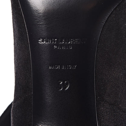 Saint Laurent Suede Fringe Charlotte Ankle Boots 39 Black 7 of 9