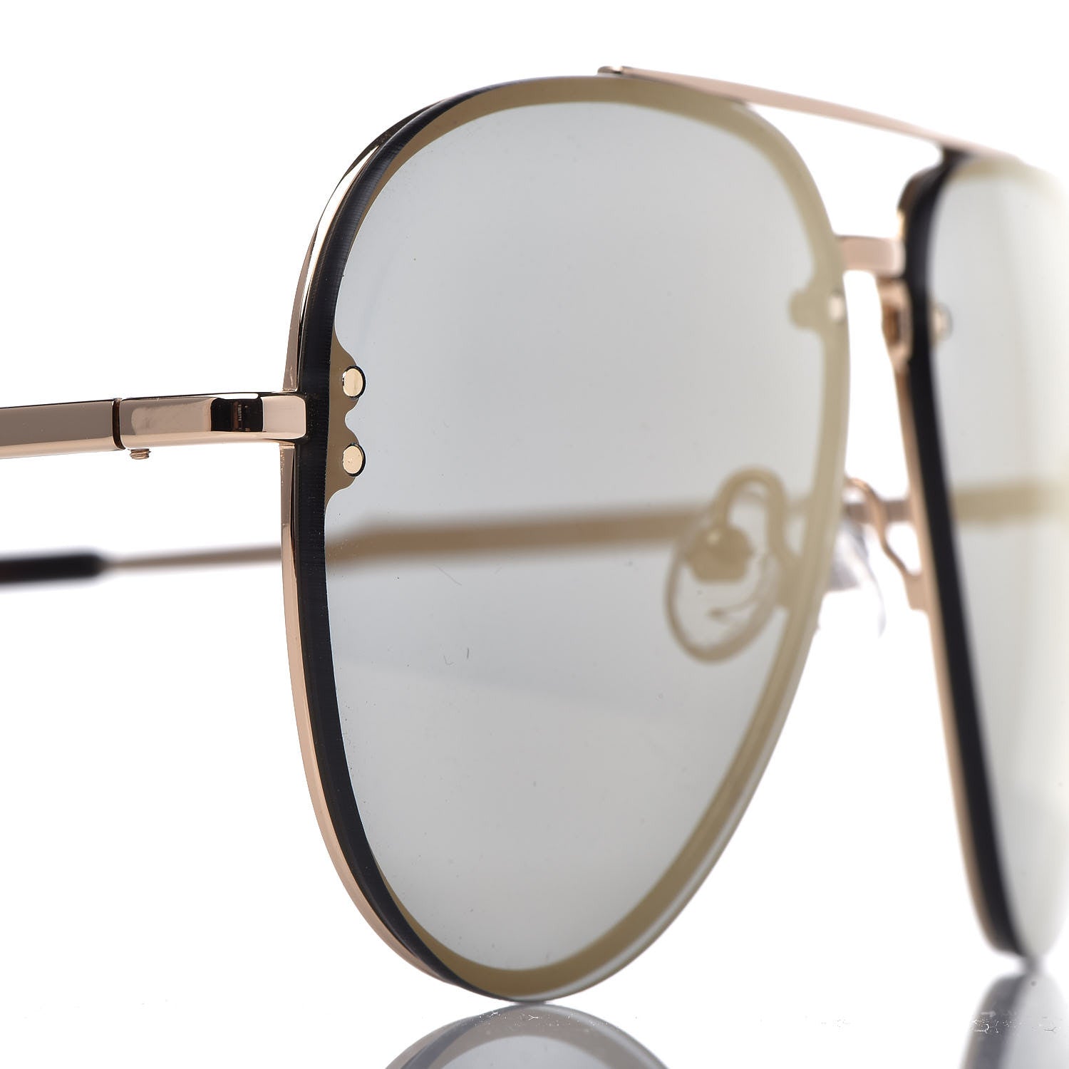 Celine Acetate Mirror Aviator Sunglasses CL41391/S Gold Grey 7 of 8