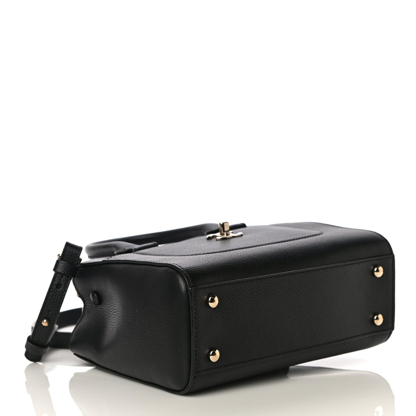 Grained Calfskin Mini Neo Executive Shopper Tote Black