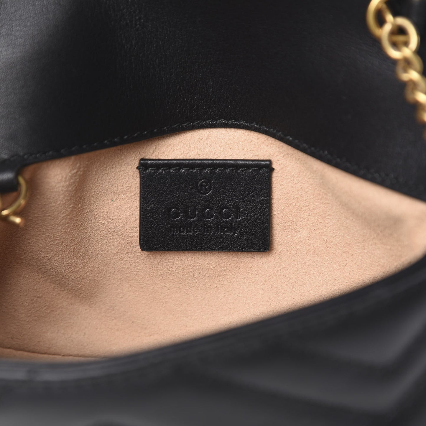 Calfskin Matelasse Super Mini GG Marmont Shoulder Bag Black