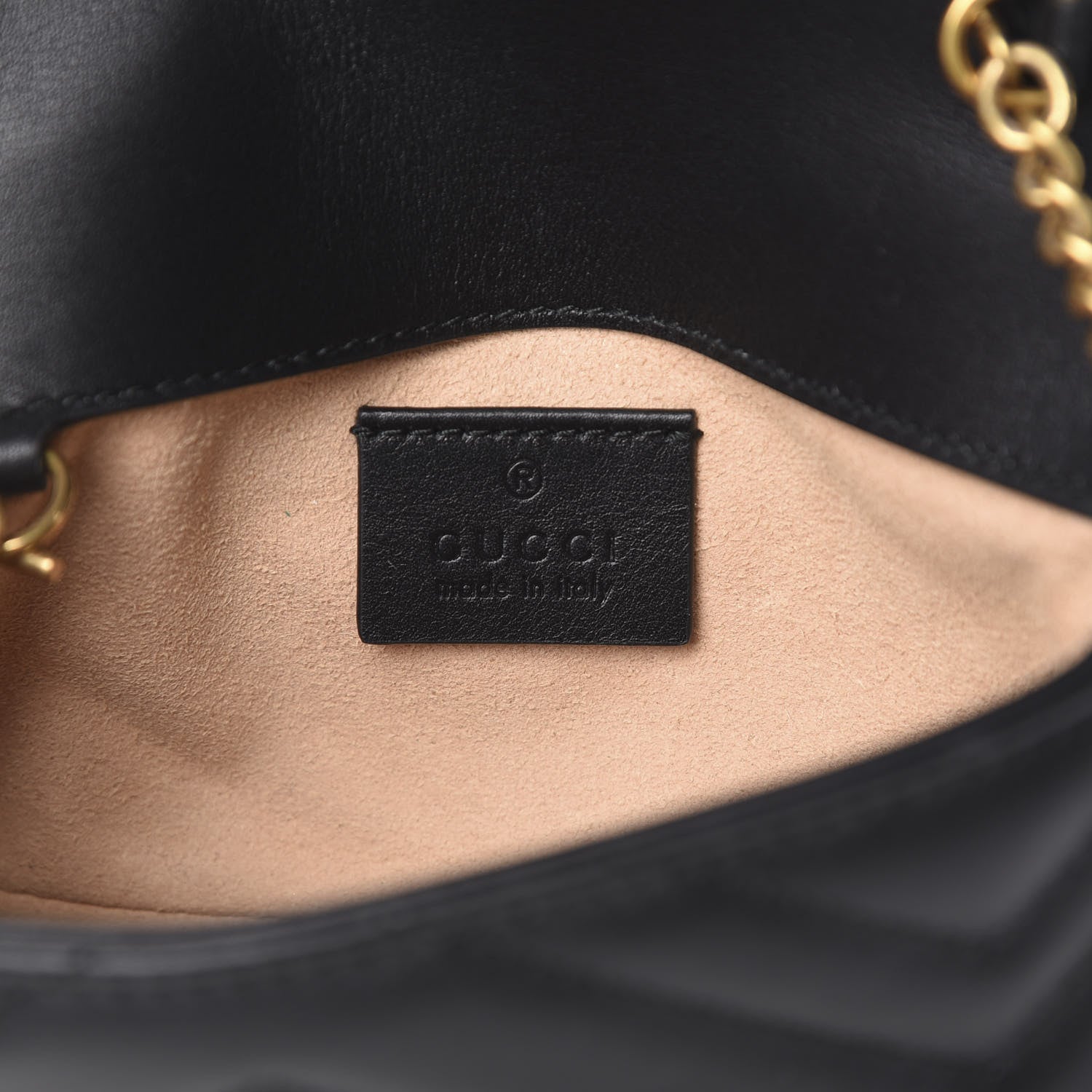 Gucci Calfskin Matelasse Super Mini GG Marmont Shoulder Bag Black 6 of 10