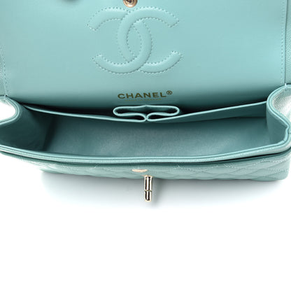 Chanel Caviar Quilted Small Double Flap Light Green 5 of 11