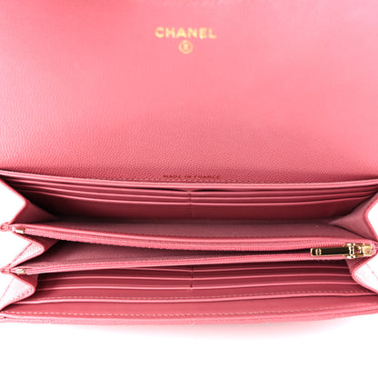 Chanel Caviar Quilted Large Gusset Flap Wallet Pink 5 of 11