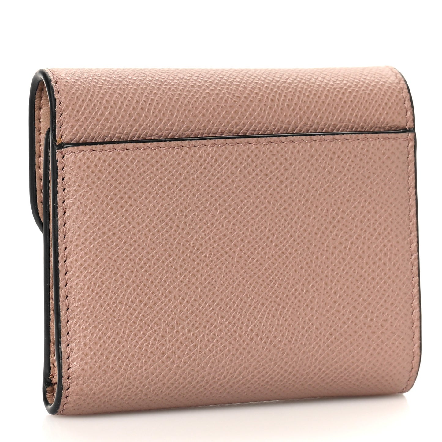 Grained Calfskin Saddle Lotus Wallet Blush