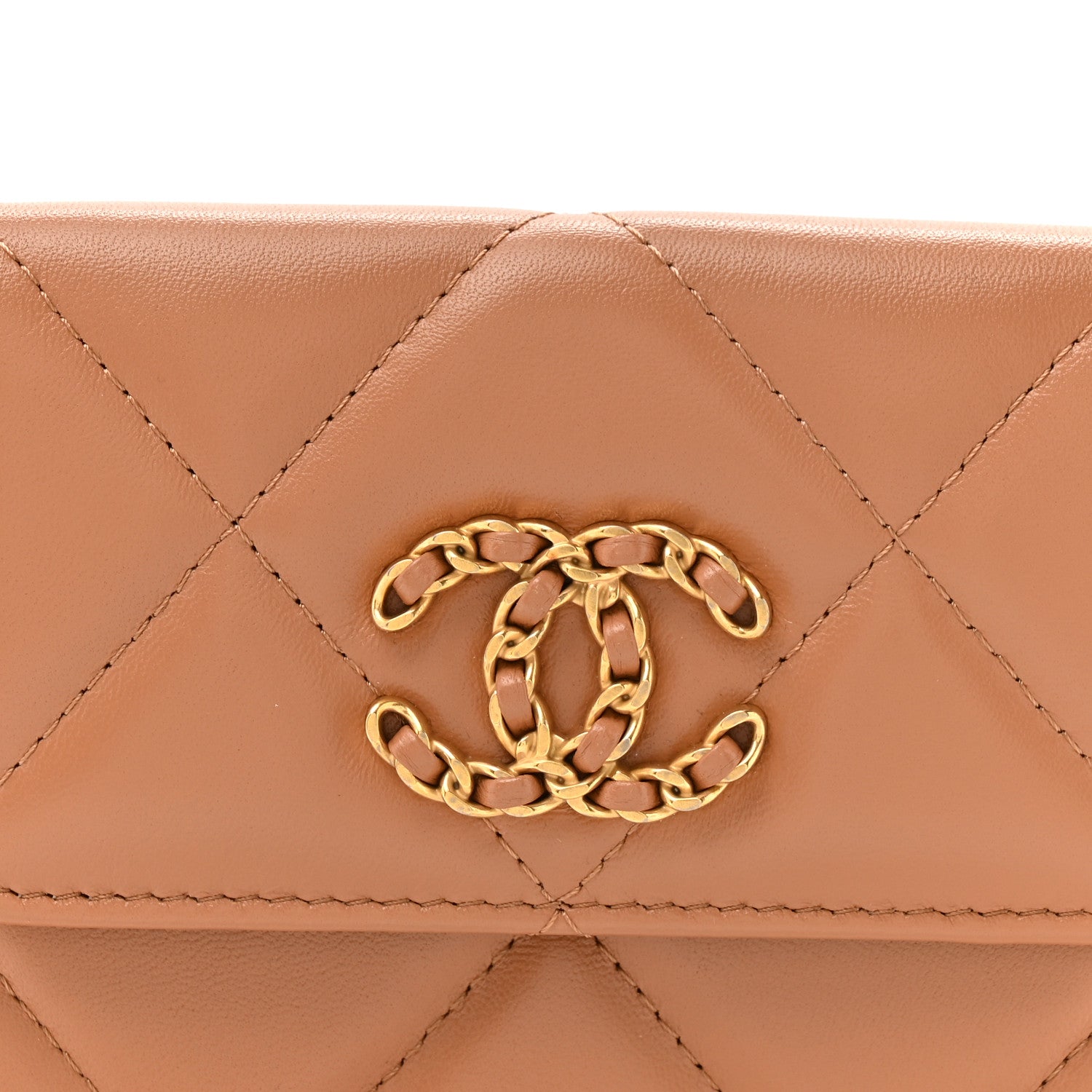 Chanel Lambskin Quilted Chanel 19 Flap Belt Bag Brown 1881877
