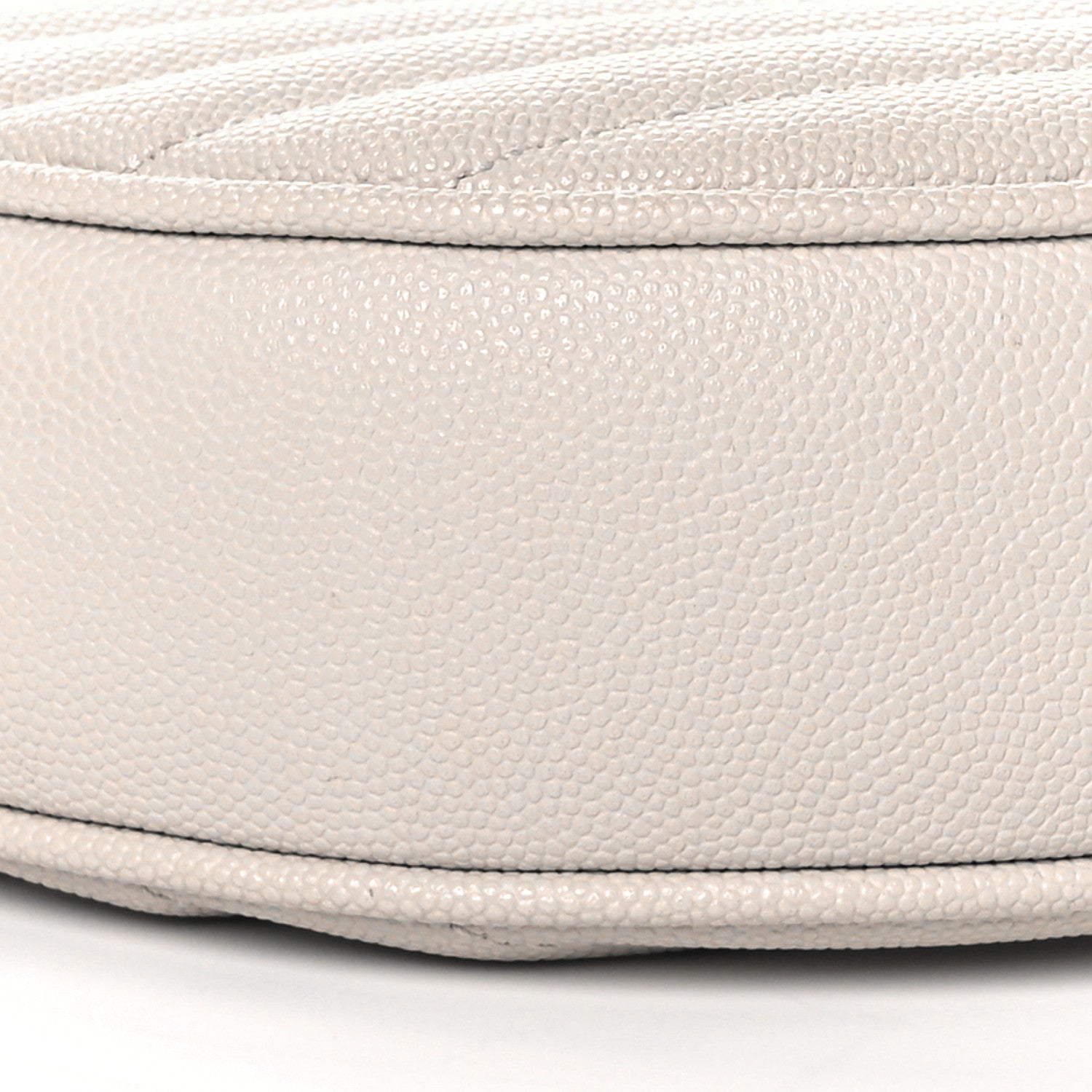 Saint Laurent Grain De Poudre Matelasse Chevron Quilted Round Vinyle Camera Bag Blanc Vintage 8 of 9