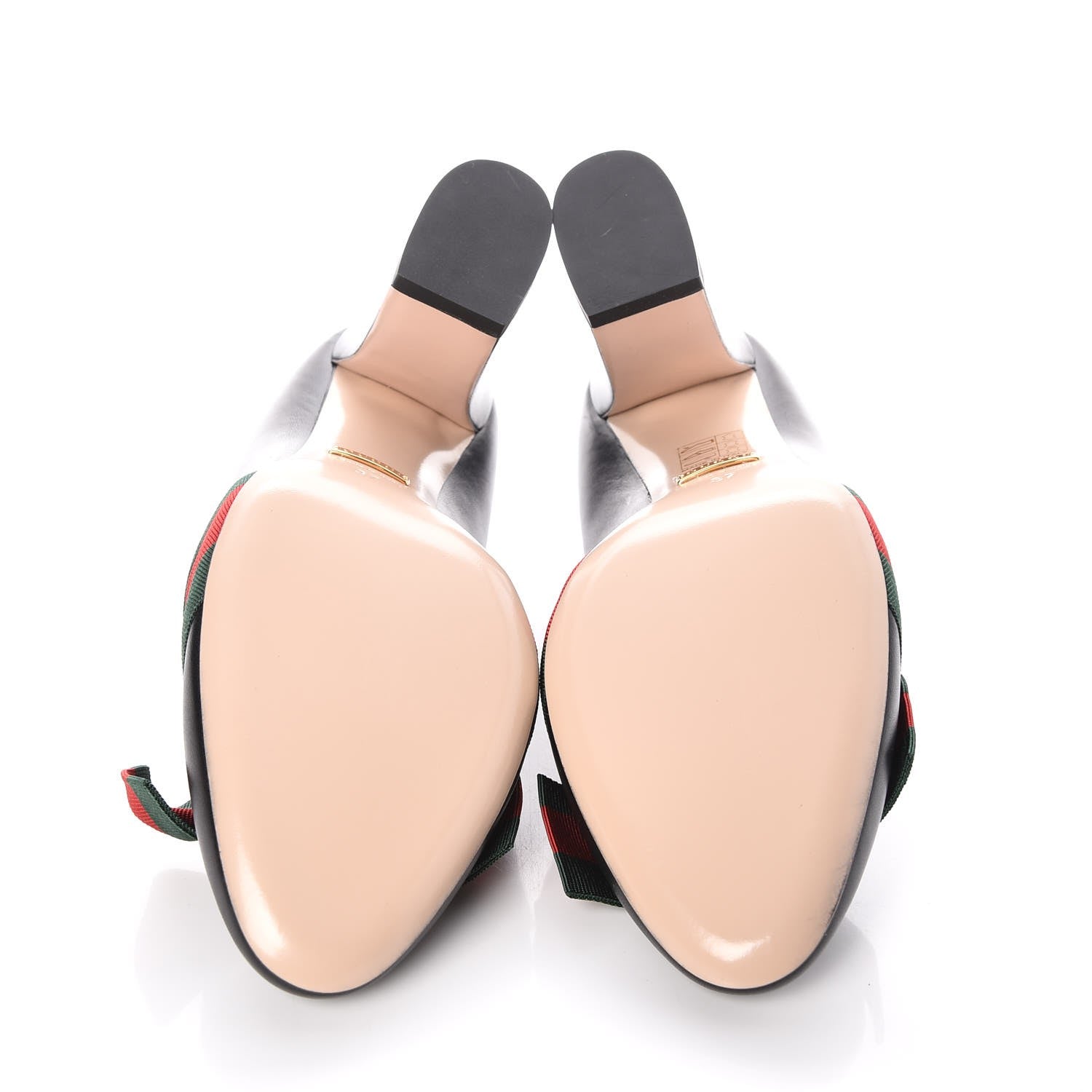 Gucci Calfkin Web Bow Pumps 37 Black 5 of 9