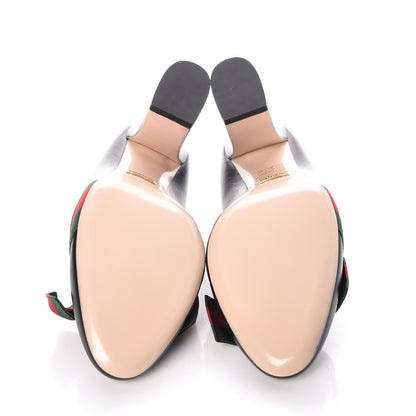 Gucci Calfkin Web Bow Pumps 37 Black 5 of 9