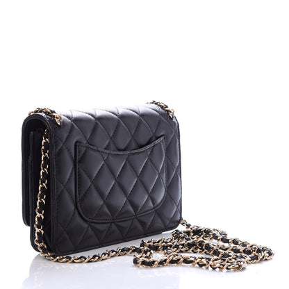 Chanel Lambskin Quilted Chain Around Wallet On Chain WOC Black 3 of 11