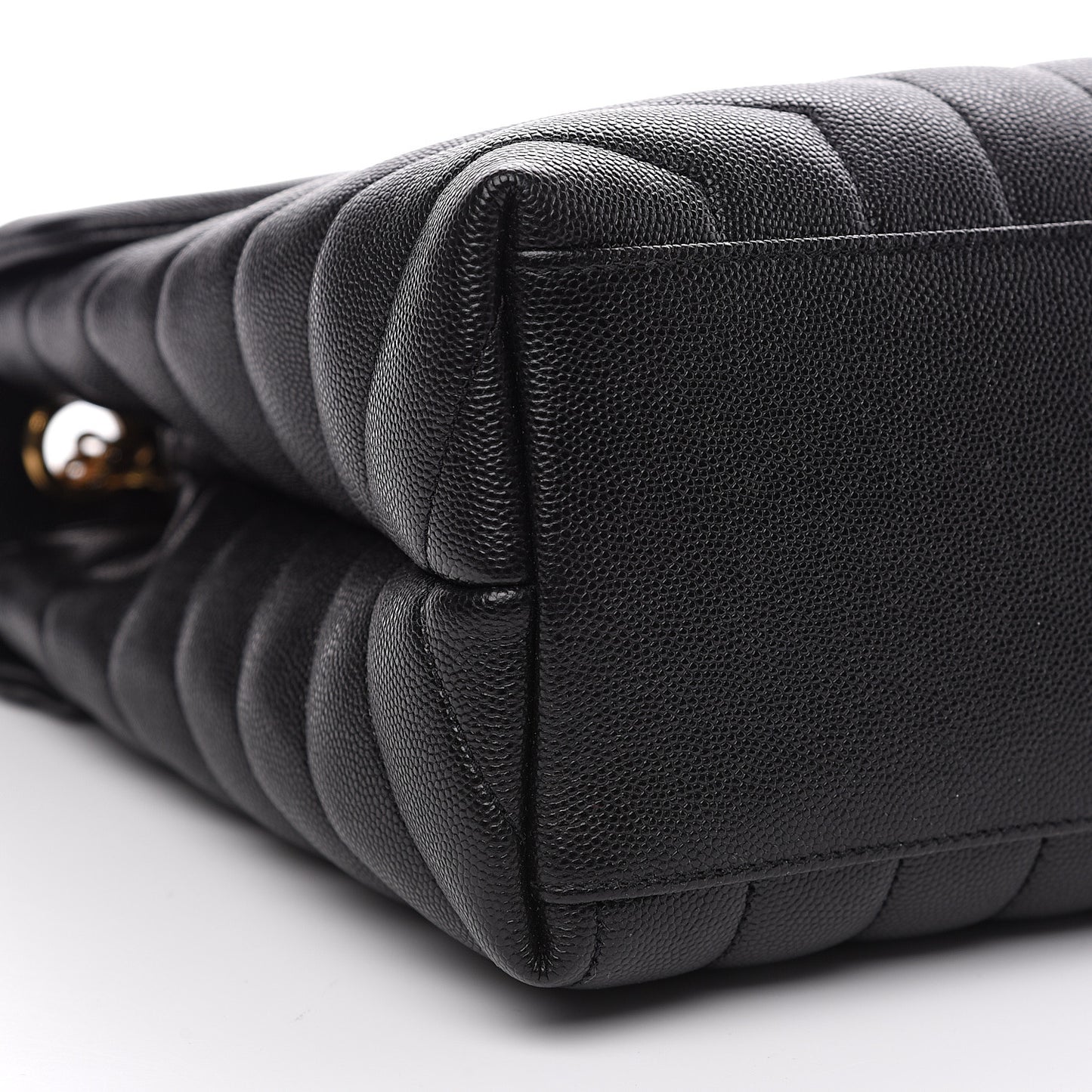 Grain de Poudre Calfskin Y Quilted Monogram Medium Loulou Chain Satchel Black
