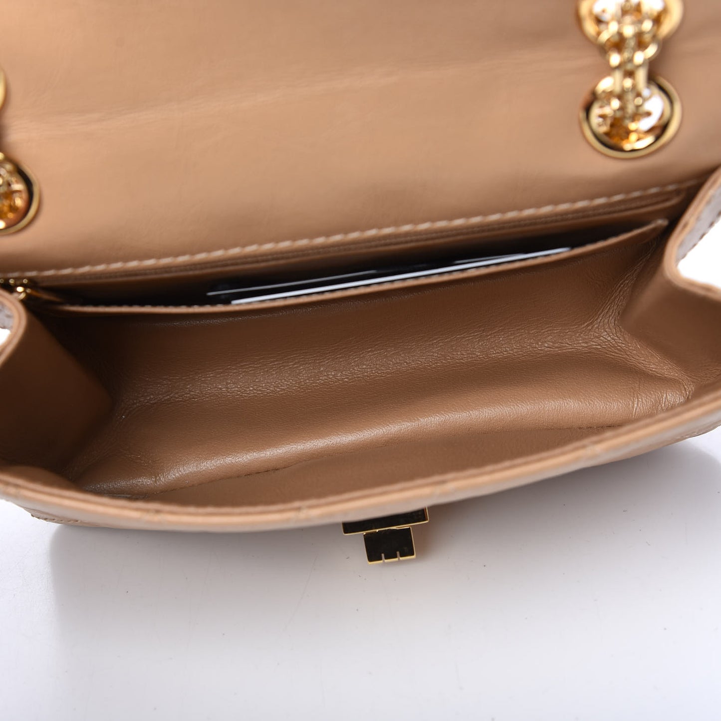 Aged Calfskin Quilted 2.55 Reissue Mini Flap Beige