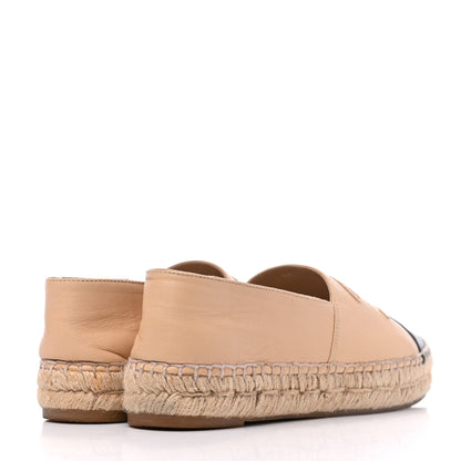 Chanel Lambskin CC Espadrilles 35 Beige Black 4 of 22
