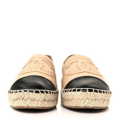 Chanel Lambskin CC Espadrilles 39 Beige Black 4 of 20