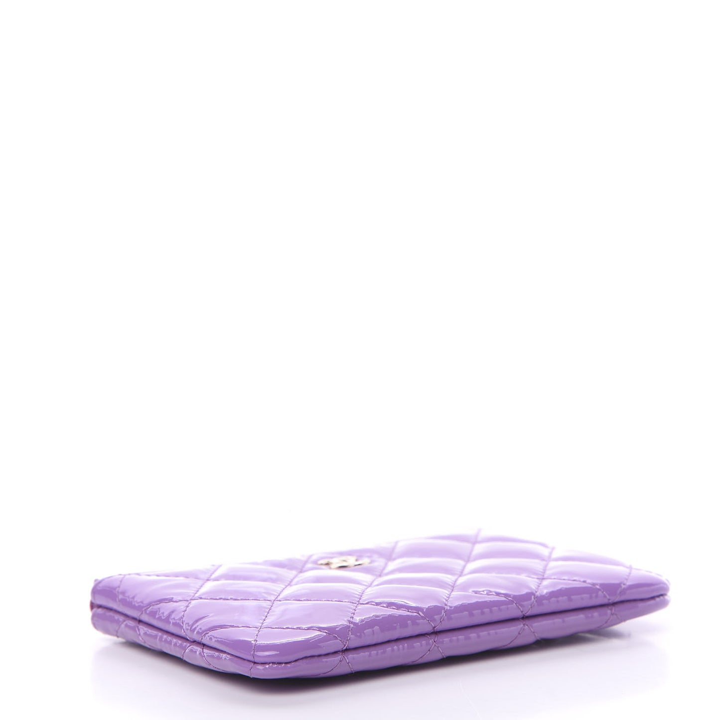 Patent Quilted Small Cosmetic Case Purple