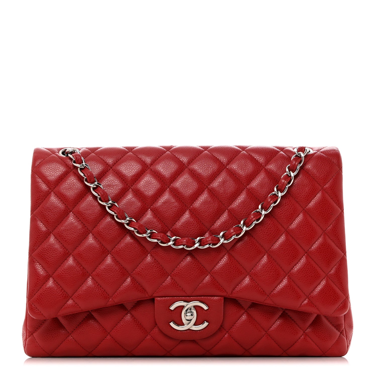 Chanel Caviar Quilted Maxi Double Flap Red 1 of 10