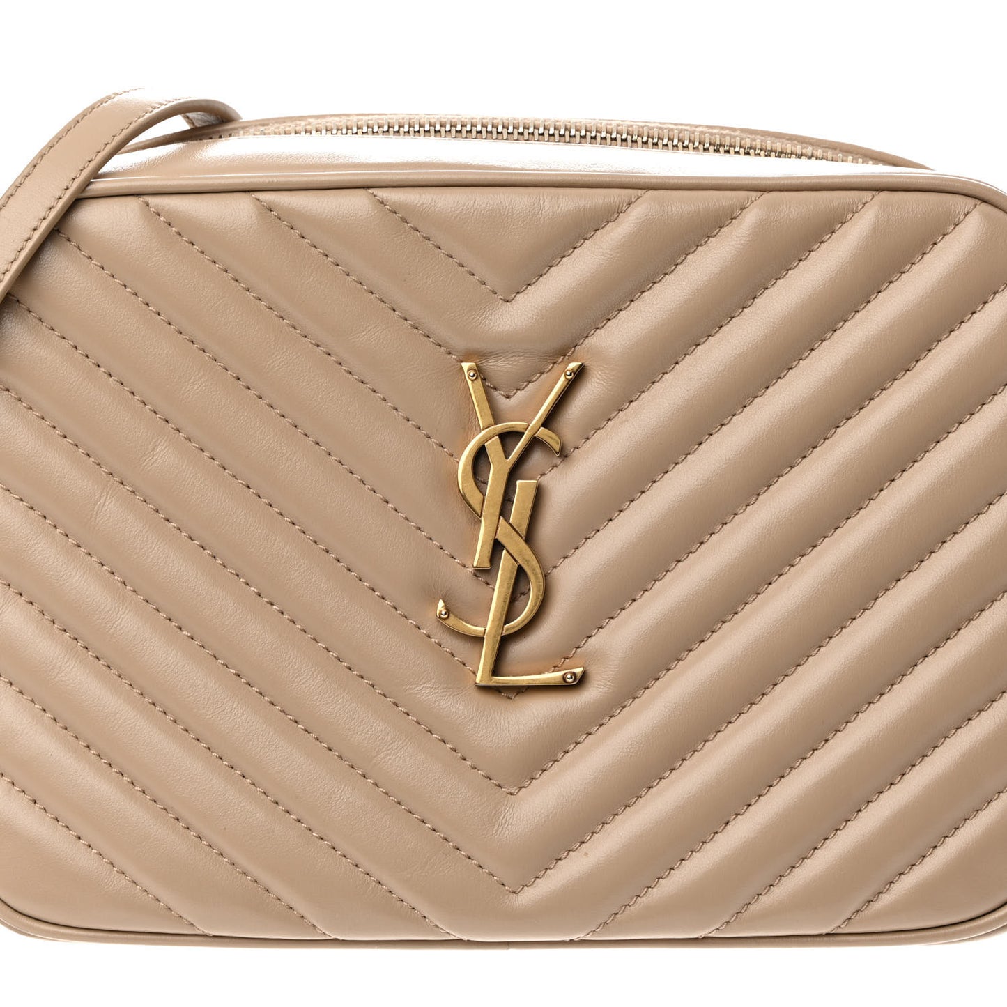 Calfskin Matelasse Monogram Lou Camera Bag Dark Beige