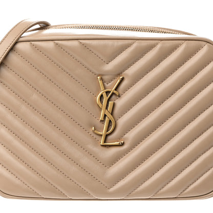 Saint Laurent Calfskin Matelasse Monogram Lou Camera Bag Dark Beige 7 of 14
